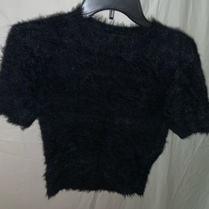 Black soft fur top